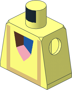 Minifig Torso with Tri-Coloured Shield and Gold Trim Pattern