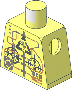 Minifig Torso with Insectoids Robot Pattern