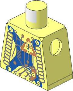 Minifig Torso with Insectoids with Blue X under Circuits Pattern