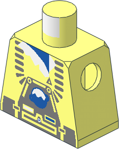 Minifig Torso with Silver Ice Planet Pattern