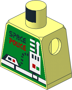 Minifig Torso with Space Police II and Radio Pattern