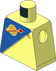 Minifig Torso with Blue Futuron Pattern