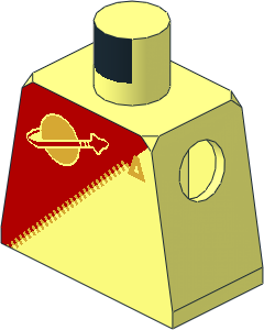 Minifig Torso with Red Futuron Pattern
