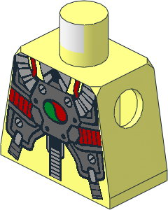 Minifig Torso with Business Suit and Tie, Breathing Apparatus and Octan Logo Pattern