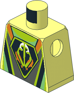 Minifig Torso with UFO Alien Triangular Insignia Pattern