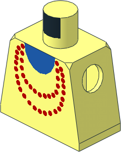 Minifig Torso with Red Necklace and Blue Undershirt Pattern