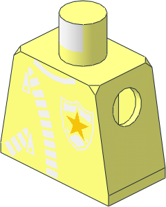 Minifig Torso with Zipper Jacket and Police Logo Pattern