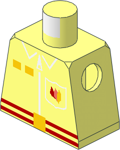 Minifig Torso with Modern Firefighter Type 2 Pattern