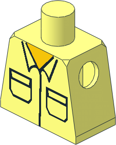 Minifig Torso with Plain Shirt with Pockets Pattern