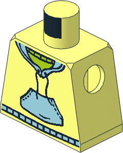 Minifig Torso with Hooded Sweatshirt with Blue Pocket and Drawstring Pattern