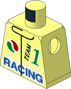 Minifig Torso with #1 Racing Pattern