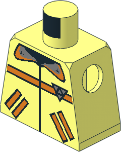 Minifig Torso with RES-Q Orange Pockets and Logo Pattern