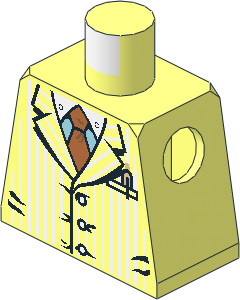 Minifig Torso with Pinstriped Jacket and Gold Tie Pattern