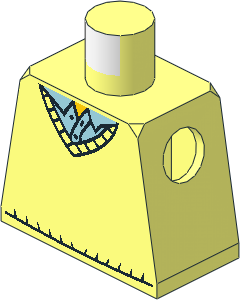 Minifig Torso with Sweater V-Neck over Light Blue Shirt Pattern