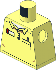 Minifig Torso with Polo Shirt with Pocket and Pen with LEGO Logo on Back Pattern