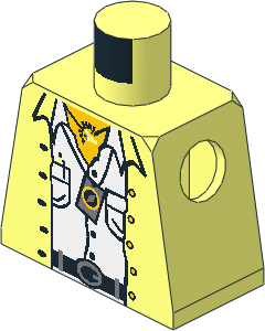 Minifig Torso with Jacket, White Shirt, and Necklace Pattern