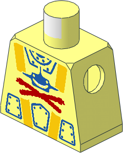 Minifig Torso with Aquashark Blue Shark with Red 'X' Pattern