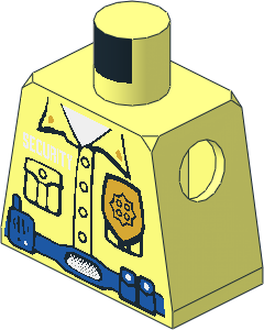 Minifig Torso with Security Guard Pattern