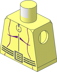 Minifig Torso with Catsuit, Ring Zipper Pull and Belt Pattern
