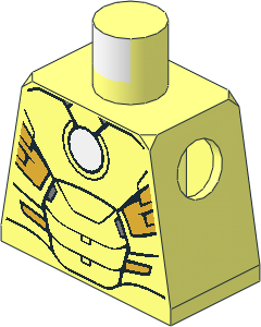 Minifig Torso with Iron Man Armoured Suit Mark VII Pattern