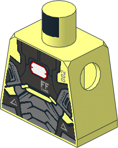 Minifig Torso with War Machine Armoured Suit Pattern