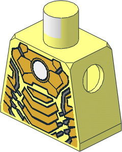 Minifig Torso with Iron Man Armoured Suit Mark XLII Pattern