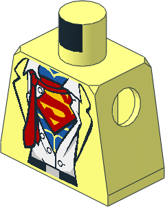 Minifig Torso with Open Suit Revealing Superman Logo Pattern