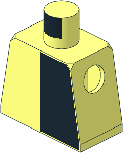 Minifig Torso with Black Half Pattern