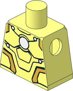 Minifig Torso with Iron Man Armoured Suit Classic Pattern