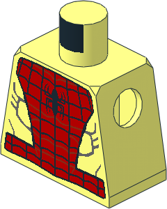 Minifig Torso with Spider Man Pattern