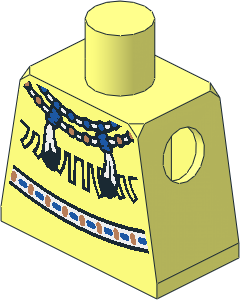 Minifig Torso with American Indian Necklace and Fringe Pattern