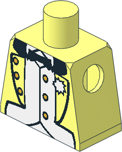 Minifig Torso with Jacket, Bow Tie, Vest, Boutonniere Pattern