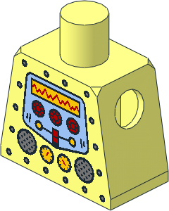 Minifig Torso with Clockwork Robot Pattern