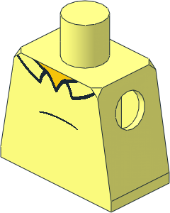 Minifig Torso with Shirt with Black Belly Bump and Collar Outline Pattern