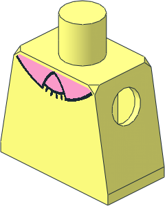 Minifig Torso with Crew Neck Sweater with Bright Pink Collar Pattern