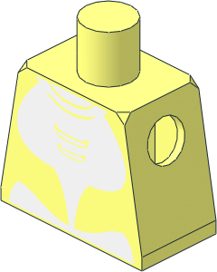 Minifig Torso with White Orca Belly Pattern