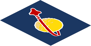 Sticker  2.4 x  3 with Classic Space Logo (Mirrored)