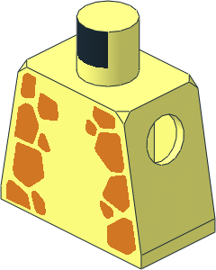 Minifig Torso with Orange Giraffe Spots on Front and Back Pattern