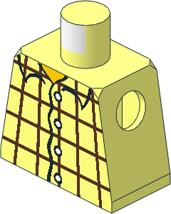 Minifig Torso with Blue Plaid Shirt Pattern