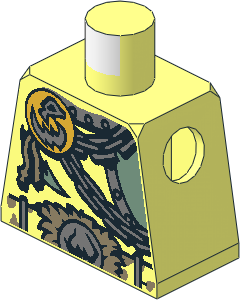 Minifig Torso with Skull Badge, Chains, Armour and Belt Pattern