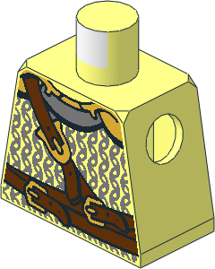 Minifig Torso with Chain Mail, Belt and Straps Pattern
