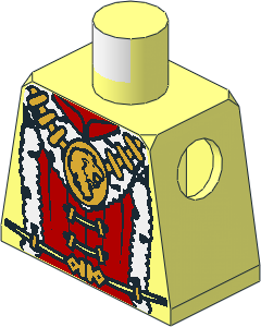 Minifig Torso with Lion Head Medallion and Fur Trim Pattern