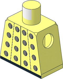 Minifig Torso with Soccer Team Goalkeeper and White "1" Pattern