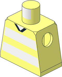 Minifig Torso with Soccer Team White Stripes and White # 4 Pattern