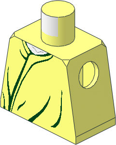 Minifig Torso with HP Voldemort Dark Green Robe Lines Pattern