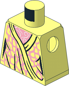 Minifig Torso with Female Shiny Pink Robe with Spots Pattern