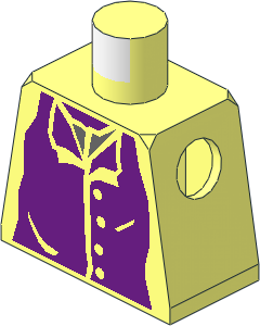 Minifig Torso with Purple Greatcoat without Border Pattern