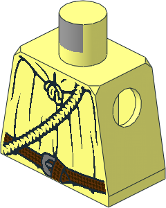 Minifig Torso with LOTR Cloak, Rope and Belt Pattern