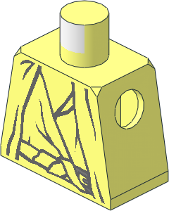 Minifig Torso with LOTR Cloak with Dark Bluish Grey Folds Pattern