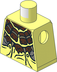 Minifig Torso with LOTR Orc Leather Armour Pattern